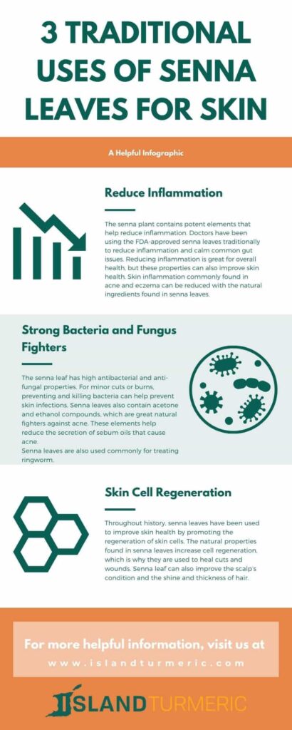 use of senna leaves for skin - infographic